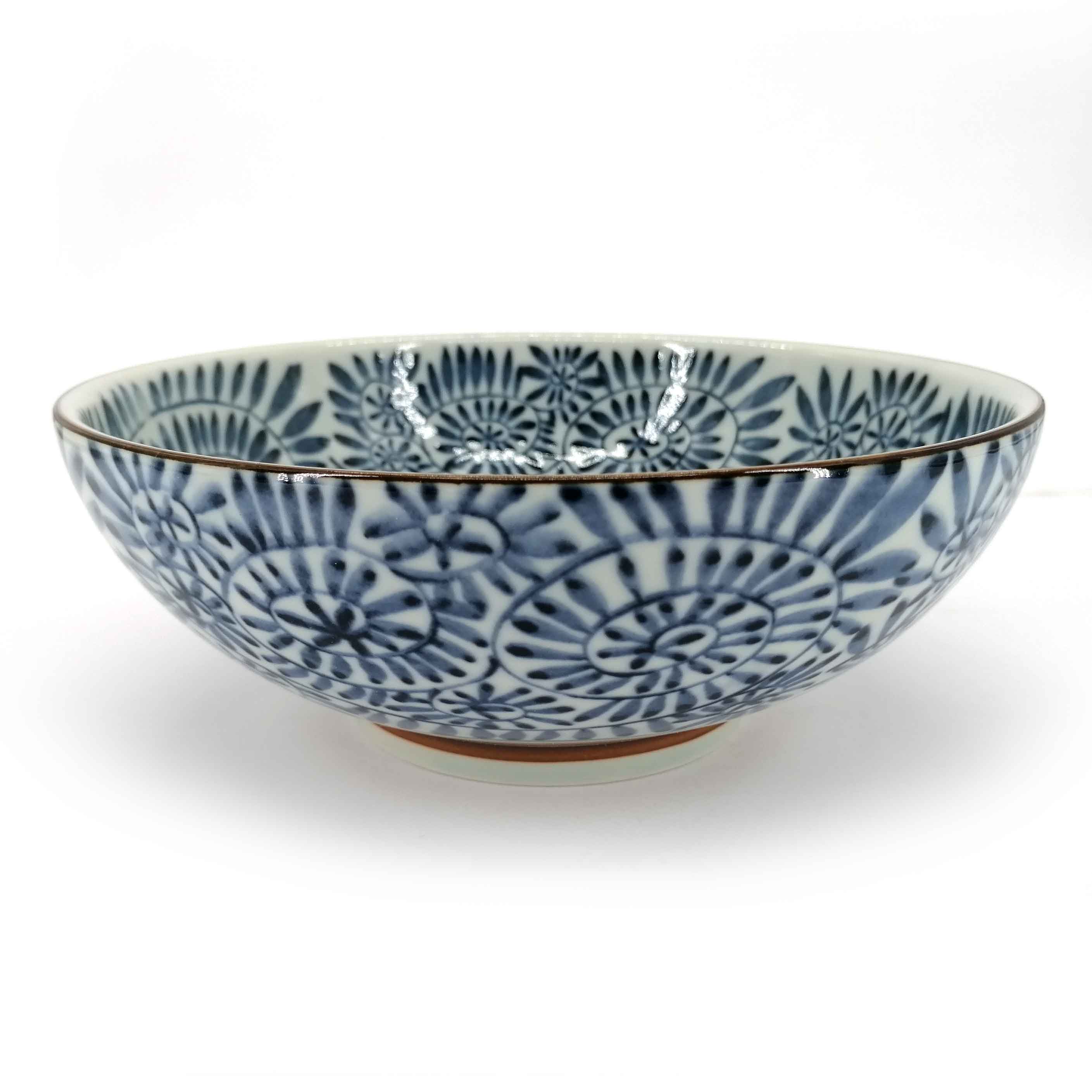 Japanese Ceramic Ramen Bowl Karakusa