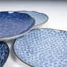 set de 5 assiettes rondes Ø23cm motifs bleus japonais IMAYÔ KOZOME