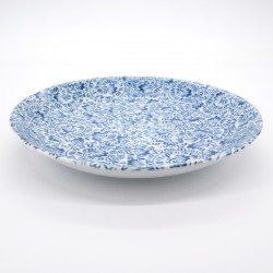 assiette bleue Ø22,5 cm japonaise motifs TAKO KARAKUSA