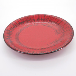 assiette ronde Ø23,7cm rouge japonaise NEGORO SENDAN