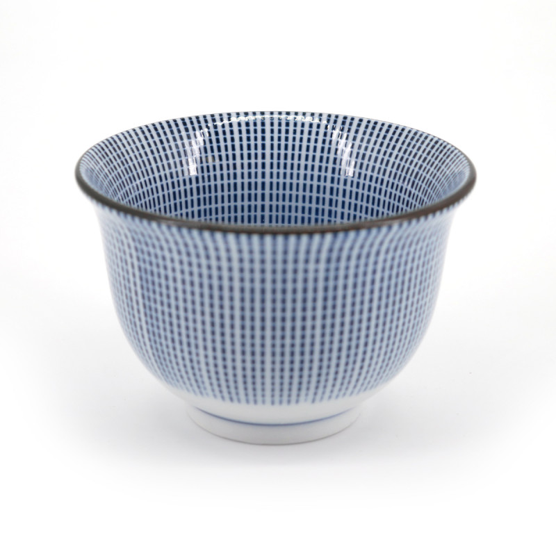 tasse japonaise blanche lignes bleues SENDAN TOKUSA SENCHA