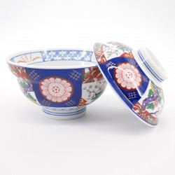 japanese traditional bowl with lid color patterns SOME NISHIKI MADORI