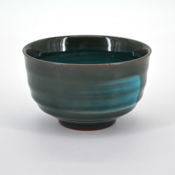 tasse à thé noire japonaise pinceau turquois EMERALD