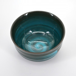 tasse à thé noire japonaise pinceau turquois EMERALD