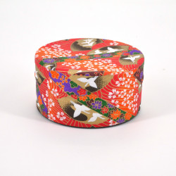 boîte à thé japonaise en papier washi plate 40g orange