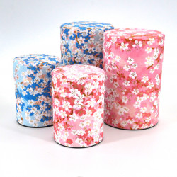 boîte à thé japonaise en papier washi 40g 100g bleu rose au choix