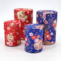 Japanese tea box washi paper 40g 100g red blue choice