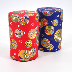 boîte à thé japonaise en papier washi 100g rouge bleue au choix