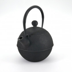 black japanese round Cast Iron Teapot Temari 0,5 lt