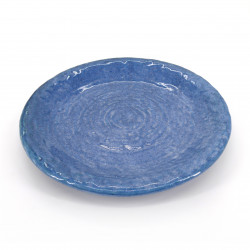 medium-sized round plate blue SETSUREI MIGIME