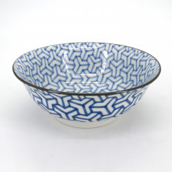 japanese blue ramen bowl, KUMIKIKKO, blue patterns