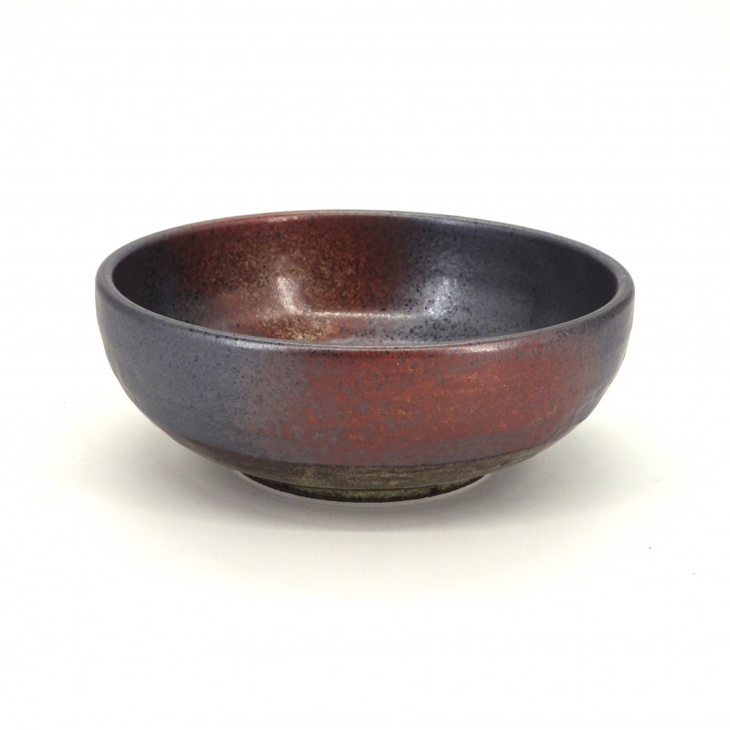 japanese bowl in ceramic Ø17x6,2cm AKISHINO black rust and white