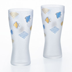 set of 2 japanese beer glasses PREMIUM NAMICHIDORI