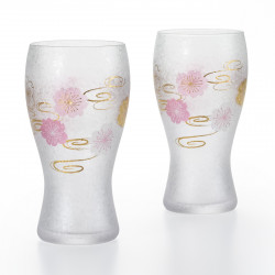 set de 2 verres à bière japonais PREMIUM SAKURASUIMON