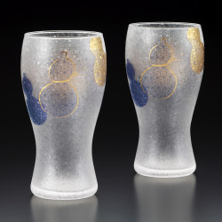 set of 2 japanese beer glasses PREMIUM MUBYOUTAN