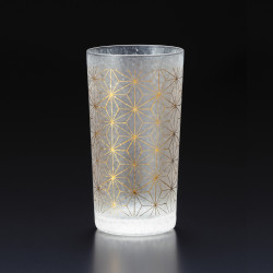 Japanese glass with asanoha pattern - WAKOMON