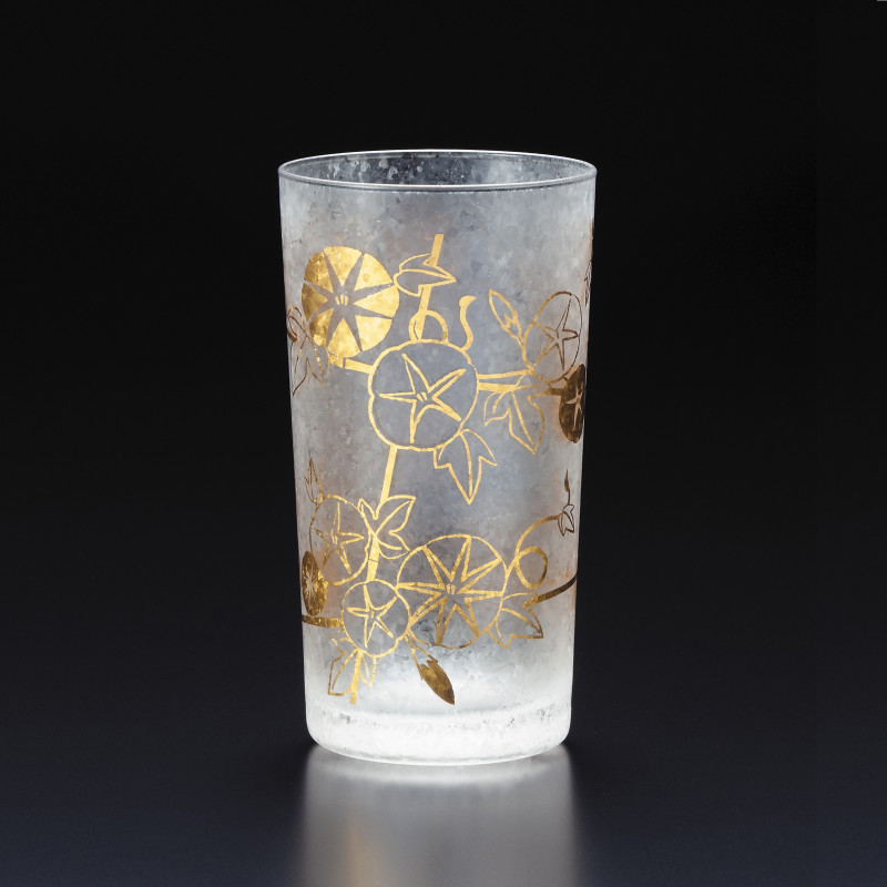 Japanisches Glas mit asagao-Motiv - WAKOMON