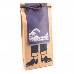 Tablier traditionnel japonais en coton Great Wave, MAEKAKE UKIYOE HOKUSAI