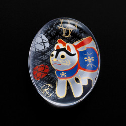 Japanese glass chopsticks with dog motif - SUTIKKURESUTO