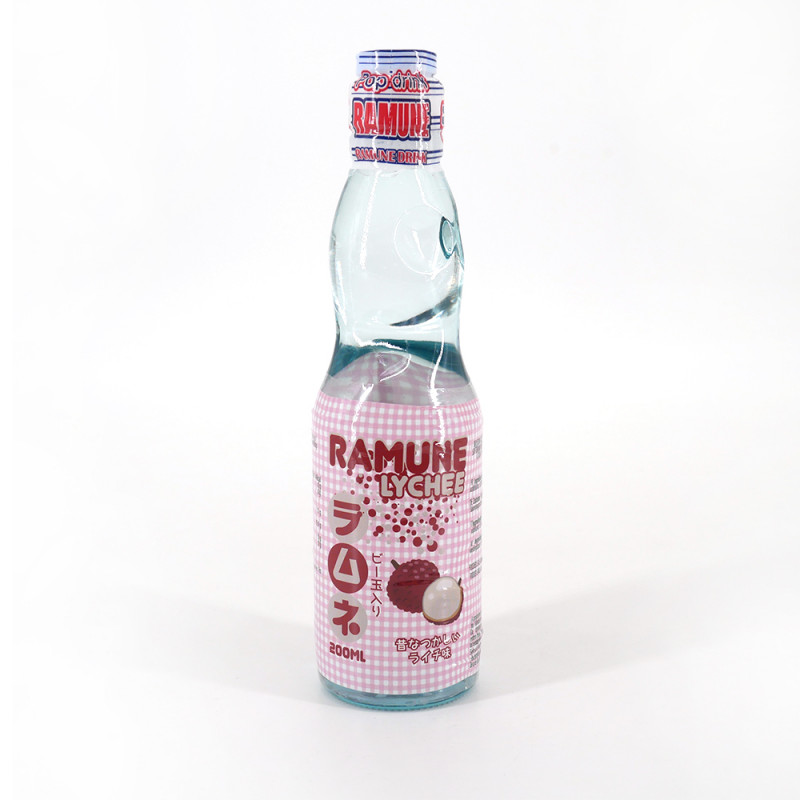 Japanese lemonade Ramune lychee taste - RAMUNE LITCHI 200ML