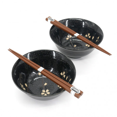 Juego de cuencos de cerámica japonesa, cuenco de fideos ramen con palillos  y cuc