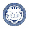 japanese noodle ramen bowl in ceramic TOCHIRI TOKUSA, blue lines