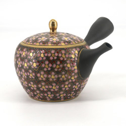 SAKURA tokoname-kutani teapot, pink, yellow and red flowers