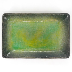 Japanese green plate rectangular ceramic MIDORI