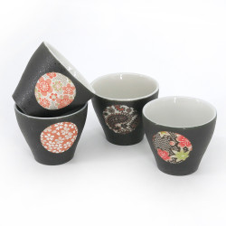 set box de 4 tazas japonesas, YUZEN