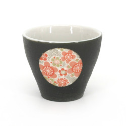 japanese black 4 cups set with circle YUZEN