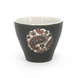 japanese black 4 cups set with circle YUZEN