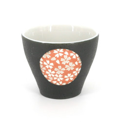 japanese black 4 cups set with circle YUZEN