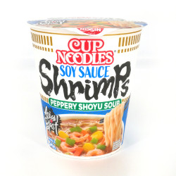 Taza de Ramen Instantáneo con sabor a camarón, NISSIN CUP NOODLE SHRIMP