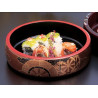 vassoio rotondo in resina nera per sushi, GOSHOGURUMA, ruota