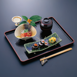 Bandeja rectangular con recubrimiento adherente., DAIZU MOKUME BON, negro