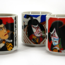 Japanisches Set mit 5 Sake-Tassen - KABUKI