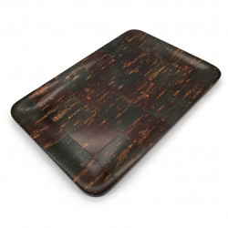 Rectangular cherry bark tray, DAMIER