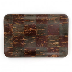 Rectangular cherry bark tray, DAMIER