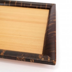 Small rectangular tray in cherry bark and Akita cedar, KAIKA