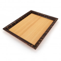 Small rectangular tray in cherry bark and Akita cedar, KAIKA