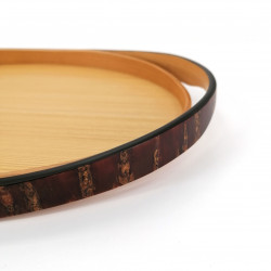 Small oval tray in cherry bark and Akita cedar, KASANEGASANE