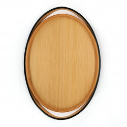 Small oval tray in cherry bark and Akita cedar, KASANEGASANE