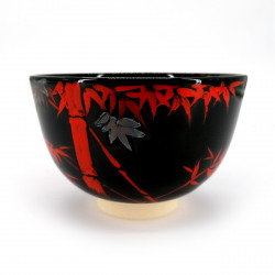 Japanese tea bowl for ceremony, NINSEI, red bamboo