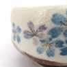 bol japonais pour cérémonie du thé en céramique, SAKURA, bleu