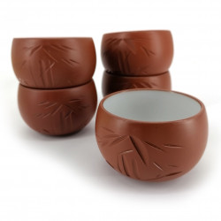 set de 5 tazas japonesas, TOKONAME, bambú