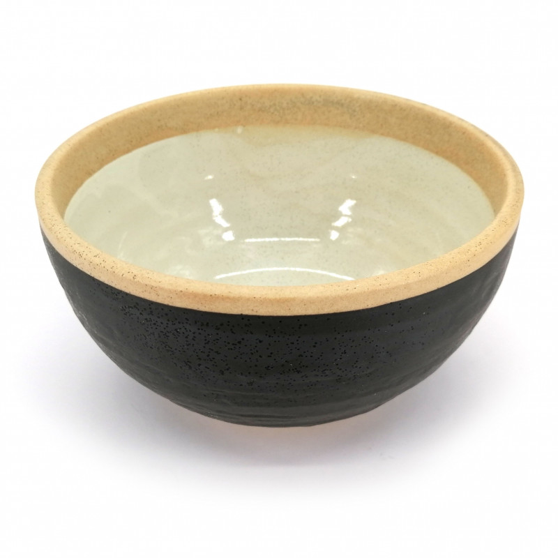 Cuenco de cerámica japonesa SHIRAKABA, beis y gris