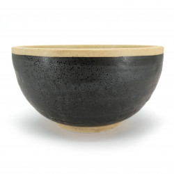 japanese soup bowl in ceramic, SHIRAKABA, beige and grey