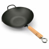 Wok de acero con mango de madera 33 cm