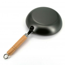 Wok in acciaio con manico in legno 33 cm