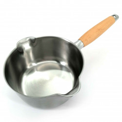 Stainless steel saucepan with wooden handle 16 cm